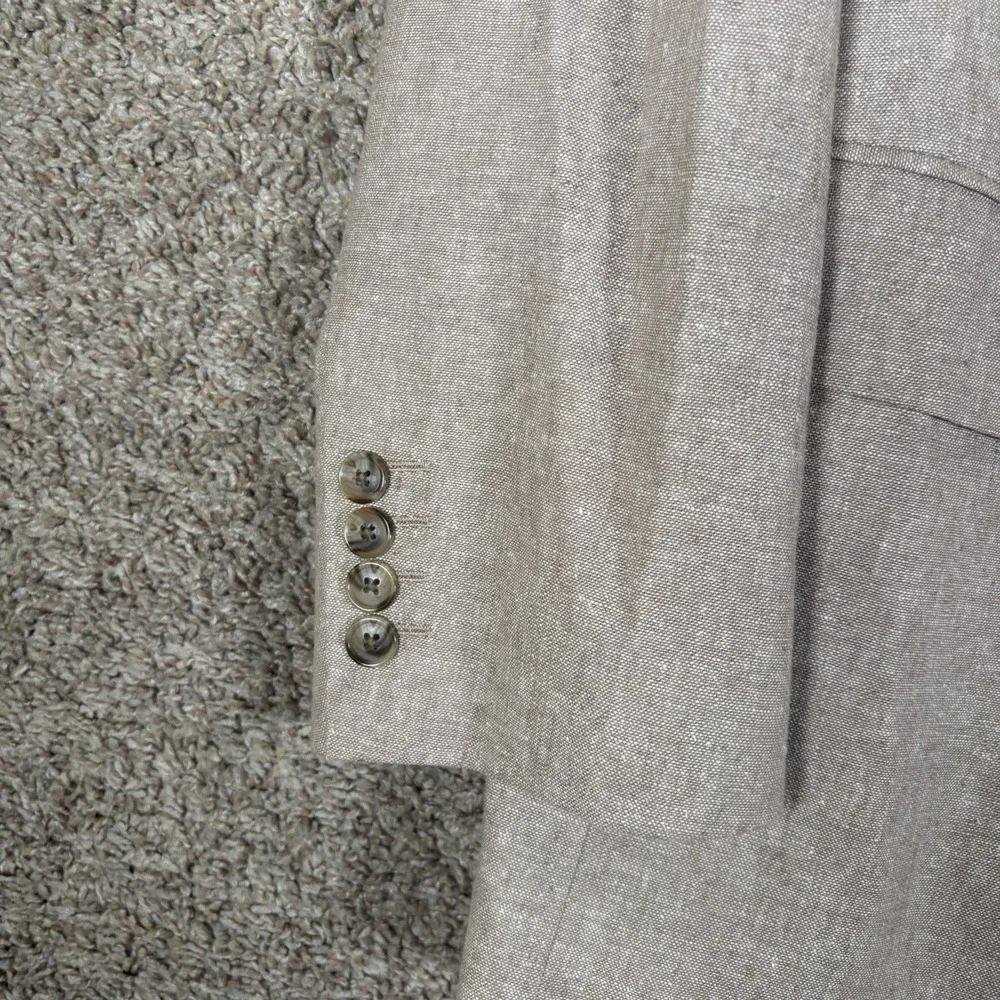 Stafford Mens 48 Reg Gray Sport Coat Linen Blend Classic Two Button‎ Blazer